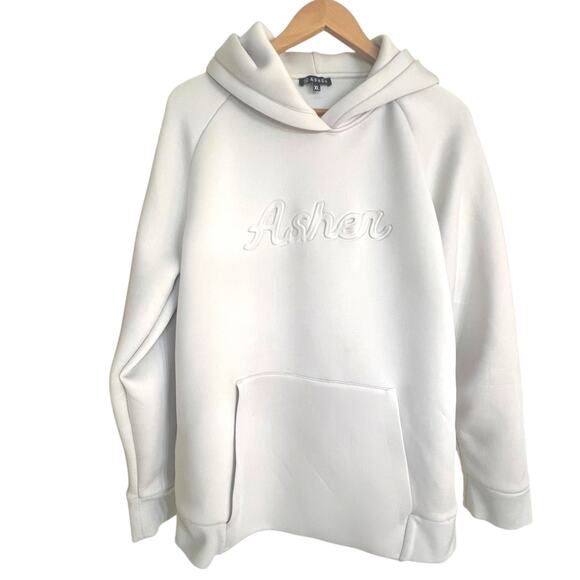Asher Golf Sponge Hoodie Sweatshirt Raised Logo Off White Stretch Size XL - Picture 1 of 8